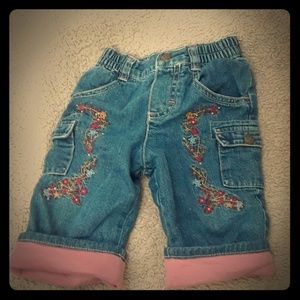 ⚡️OshKosh B'Gosh lined cargo jeans w/top 6-9 mths